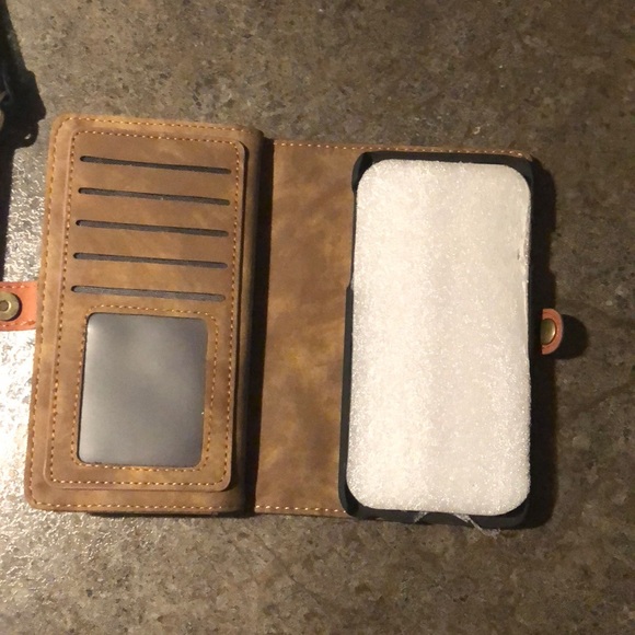 Suede Brown Wallet iPhone Case - Picture 2 of 5